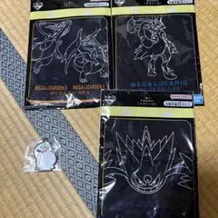 一番くじポケモン　メガシンカタオル3種、メガサーナイトストラップ