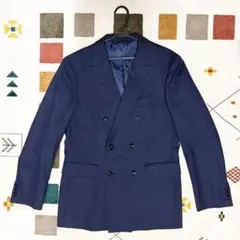 【美品・TAKEO KIKUCHI】ネイビー ダブルブレスト スーツジャケット