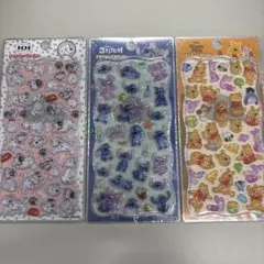 ディズニー　スティッチ　プチドロップステッカー　プーさん　101匹わんちゃん