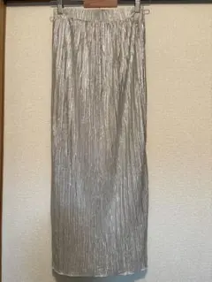 【値下げ中】シルバースカート プリーツ ロング ウエストゴムDISCOAT