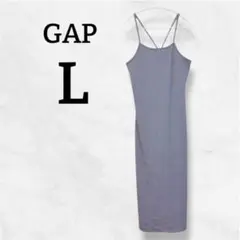 GAP ロングワンピース 【L】 ブラック ピンストライプ キャミソール 夏