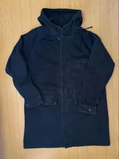 STUSSY フード付き ロングコート ブラック XL コットン