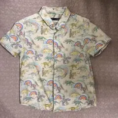 next 恐竜と虹 半袖シャツ　3-4yrs