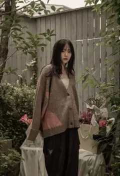 mideal ミックスカラーカーディガン