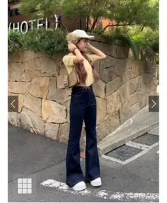 【新品未使用】GRLハイウエストフレアデニムパンツ[fo2243]