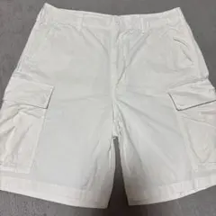 ホワイト カーゴショートパンツ 4ポケット