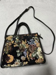【jouetie / ジュエティ】 ゴブランフラワー両アオリスクエアハンドバッグ