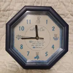 時計　八角形　掛時計　置時計　 風水　猫