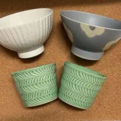 波佐見焼 翔芳窯 和山窯 ドゥ・セー 茶碗2個 カップ2個のサムネイル