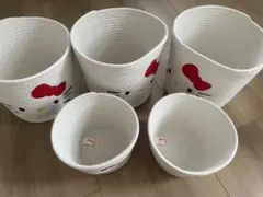 ダイソー　キティ　ロープ収納　大3つ、小2つ