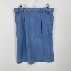 新品 SIMPLE LIFE シンプルライフ 刺繍入りデニムスカート リネン混