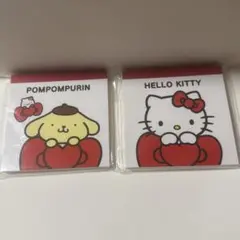 ハローキティ展　ポムポムプリン ハローキティ メモ帳 2点セット