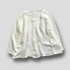nest Robe ネストローブ リネンガーゼフレアブラウス オフホワイトのサムネイル
