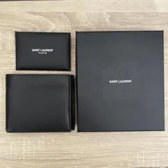 SAINT LAURENT 二つ折り財布 ブラック グレインレザーのサムネイル