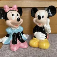 ミッキー ミニー 陶器置き物