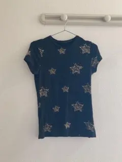ゴールドスター柄 半袖Tシャツ ブラックのサムネイル