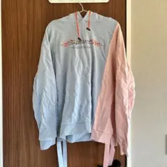 レディース フード付きパーカー 青とピンク