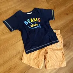 BEAMS MINI ネイビー Tシャツ&ハーフパンツ