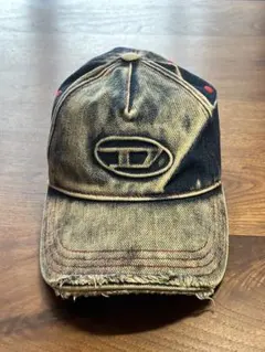 DIESEL デニム キャップ ロゴ ダメージ ヒョンジン　Kamui着用
