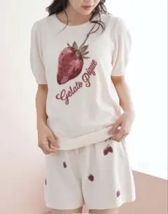 ジェラートピケ エアリーモコストロベリープルオーバー&ショートパンツセット