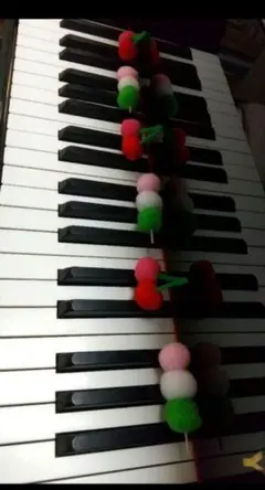 水色一色ver. ハンドメイド ピアノ導入教材 さくらんぼ7ことお団子7こ