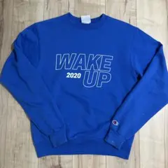 Champion WAKE UP 2020 トレーナー S ペイント加工　古着