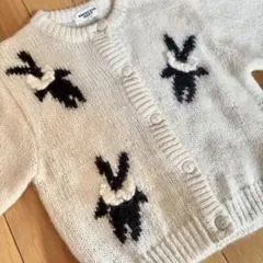 【お値下げ】レトロ可愛い♡うさぎ柄ニットカーディガン