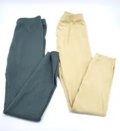 monmimi レギンス　XLサイズ　グリーン　イエロー　スパッツ