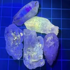 オイルクォーツ　Mサイズ　5個セット　38.5g 石油入り　水晶　原石　自然石③