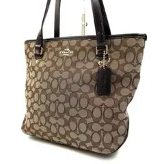 COACH 574 トートバッグ 肩掛け キャンバス レザー シグネチャー