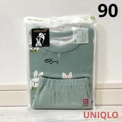 【新品】ユニクロ ドライパジャマ 90 半袖 めがねうさぎ UNIQLO