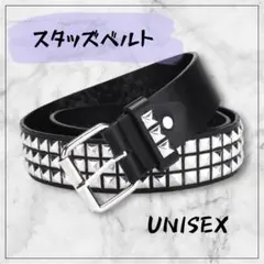 スタッズ ベルト ユニセックス 黒 3連 ピラミッド パンク ロック 地雷 韓国のサムネイル
