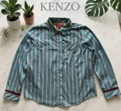 KENZO GOLF ケンゾーゴルフ ストライプ シャツ ターコイズ 七分袖のサムネイル