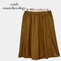 【earth music &ecology】膝丈スカート タック ウエストゴム