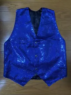 【新品・未使用】スパンコール ブルー ベスト