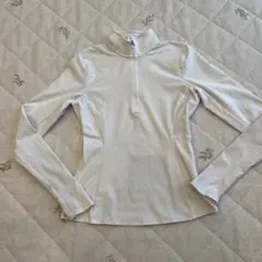 【最終SALE】ホワイト ハイネック長袖シャツ