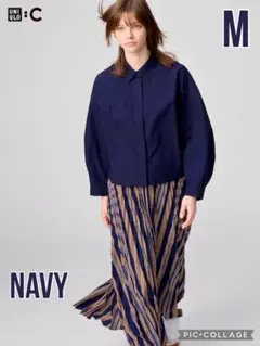 UNIQLO:C コットンコクーンシャツ Mサイズ・NAVY