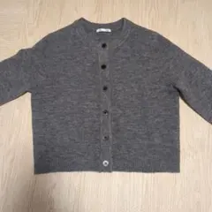 gu パフニットクルーネックカーディガン　グレー　М