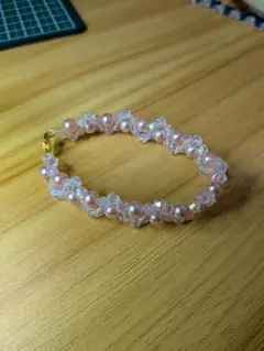 ハンドメイド ピンクパールブレスレット