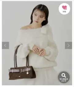 Chico チコ　肩リボンオフショルシャギーニット　美品