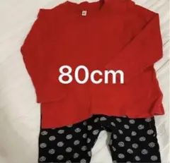 ベビー 80cm 上下セット　クリスマス　保育園服　ユニクロレギンス