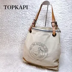TOPKAPI トプカピ トートバッグ キャンバス 持ち手レザー