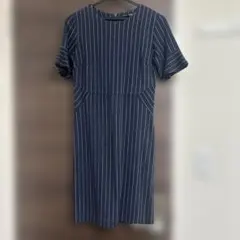 BANANA REPUBLIC ストライプ 半袖 ひざ丈ワンピース　Sサイズ