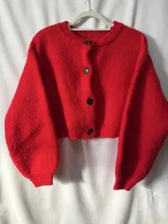 ★中古品　グレイル　レッドボタン付きカーディガン　フリーサイズ