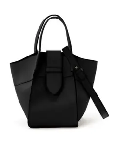 黒 レザー ハンドバッグ　ショルダーバッグ