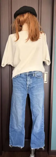 ZARA クロップド デニム パンツ 34 ザラのサムネイル