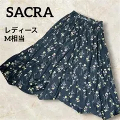 【美品】 SACRA サクラ 花柄 フレア ロングスカート 38 アシンメトリーのサムネイル