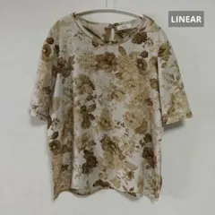 LINEAR 半袖 リネン ブラウス 花柄 LL 大きいサイズ リネア 麻のサムネイル