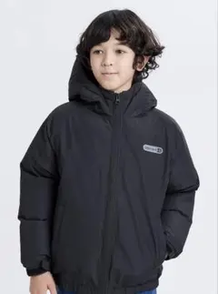 ブラック中綿ジャケット フード付き