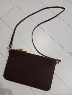 SALE 3wayボルドー ショルダーバッグ　リアルレザー　チェーン